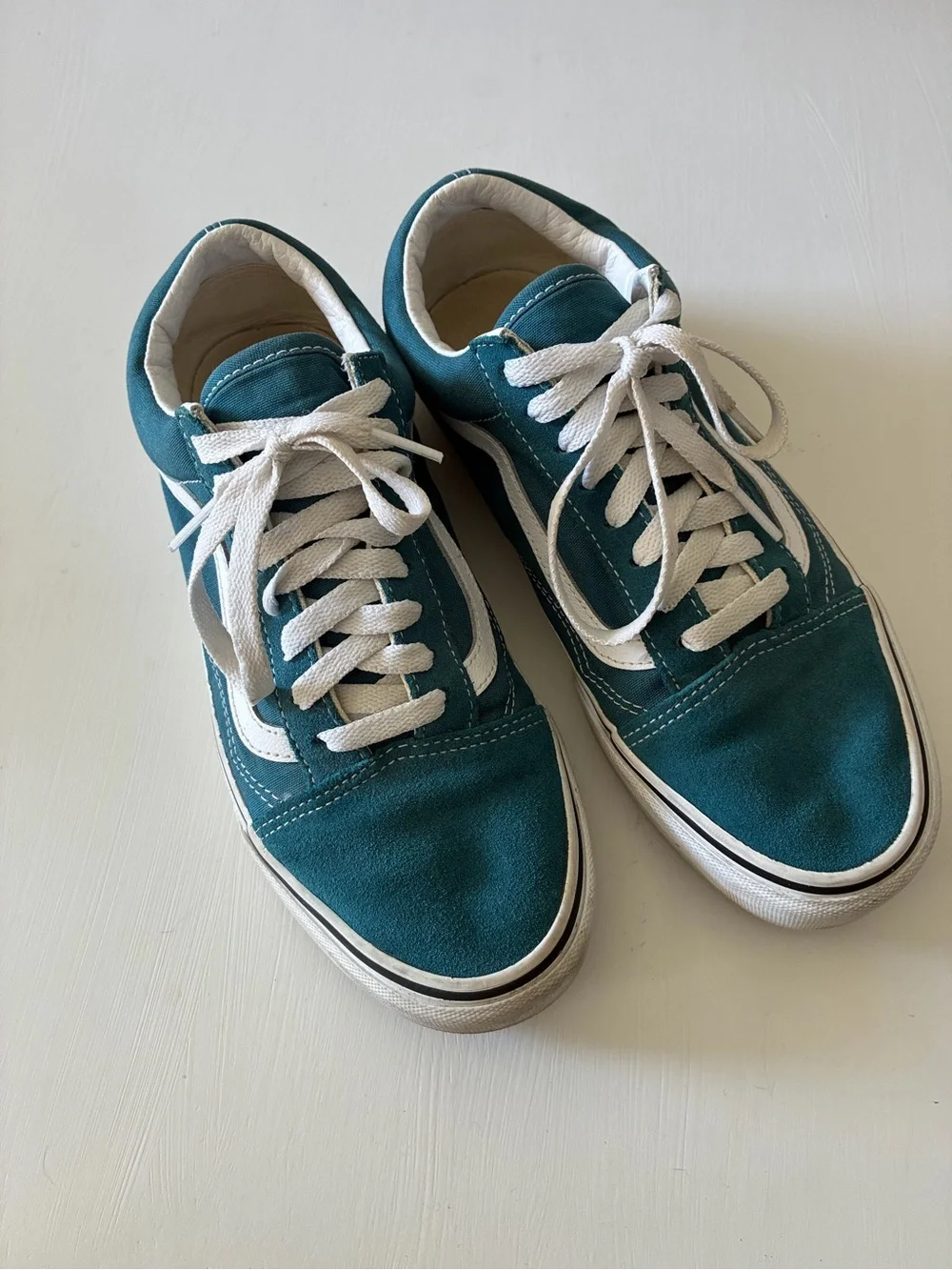 VANS Turquoise Low-Top Suede Sneakers